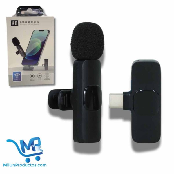Micrófono inalámbrico K8, de solapa, corbatero Tipo C y Iphone