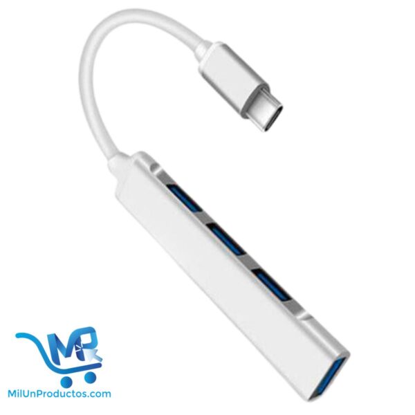 HUB USB 3.0 Con 4 Puertos Y Entrada Tipo C