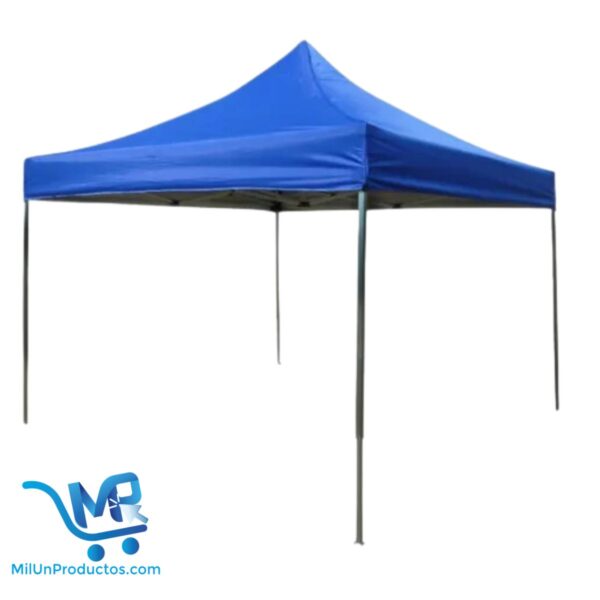 Carpa Plegable 3x3m Color Azul Estructura de Acero Tipo Acordeón