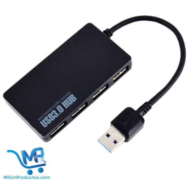 HUB USB 3.0 Adaptador Externo 4 Puertos Alta Velocidad