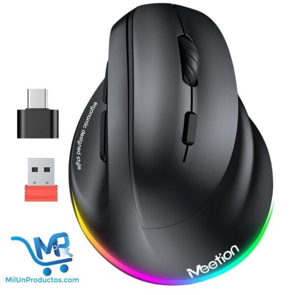 Mouse Vertical Ergonómico BTM010R 2.4G y Bluetooth