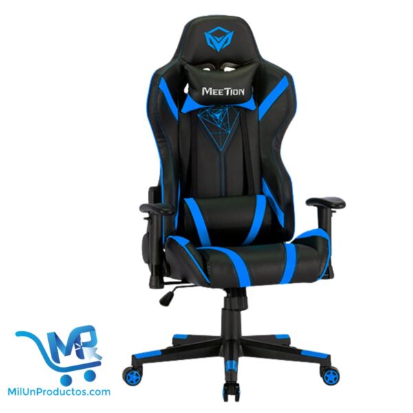 Silla Gamer Meetion Mt-chr15 Ergonómica Cuero Sintético Azul