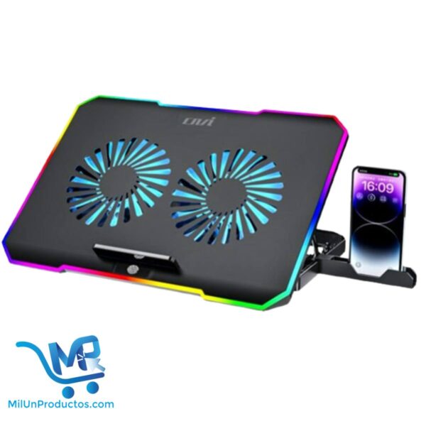 Ventilador Para Laptop Rgb Soporte Teléfono Soporte Gamer Pc
