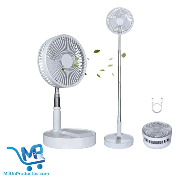 Ventilador Portátil Plegable Retráctil Recargable Usb 4 Velocidades