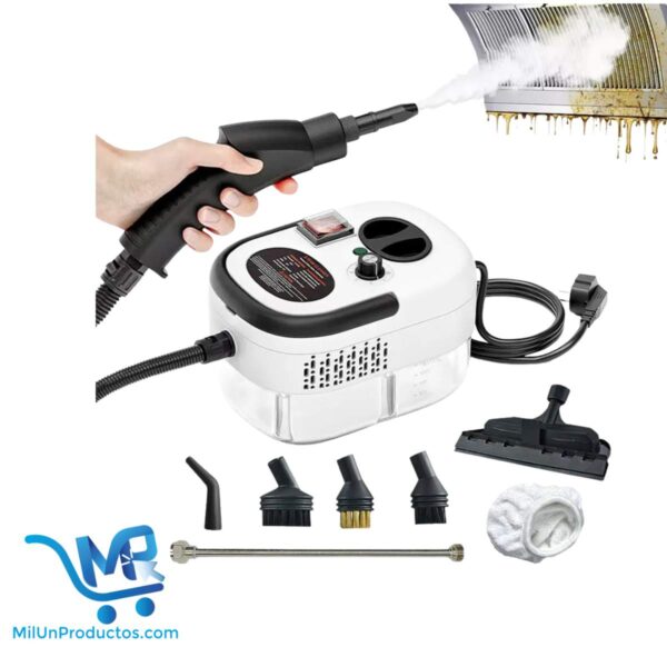 Limpiador a vapor eléctrico de alta presión, máquina de limpieza portátil de 2500W con cepillos