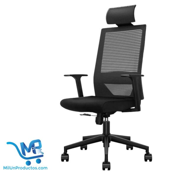 Silla De Oficina Ergonómica Silla Ejecutiva Con Apoyacabezas Negro Algodón