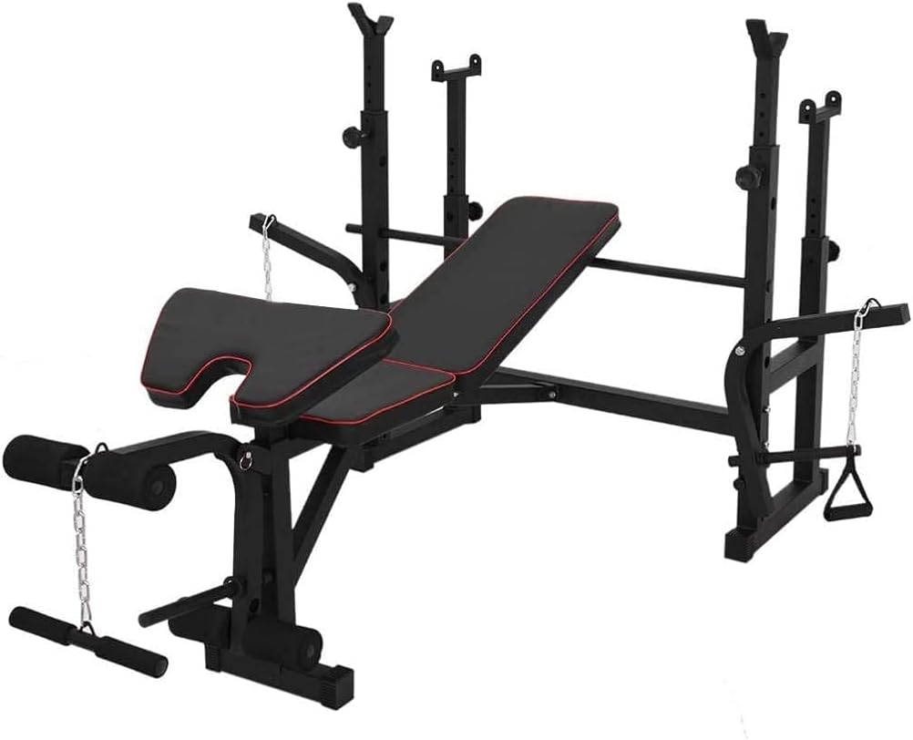 Banco Para Pesas Multifuncional Con Rack Para Barra